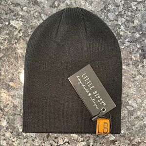 NEW WITH TAGS Little Bipsy Classic Black Knit Beanie